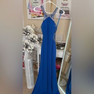 Blondie Nites Royal Blue Backless Dress